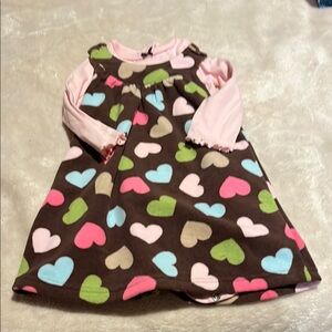 Carter's Pink and Brown Baby Dress with Heart Accent